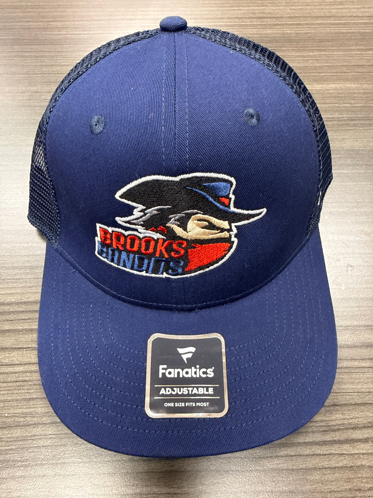 Fanatics Full Logo Navy Mesh Back Trucker Hat